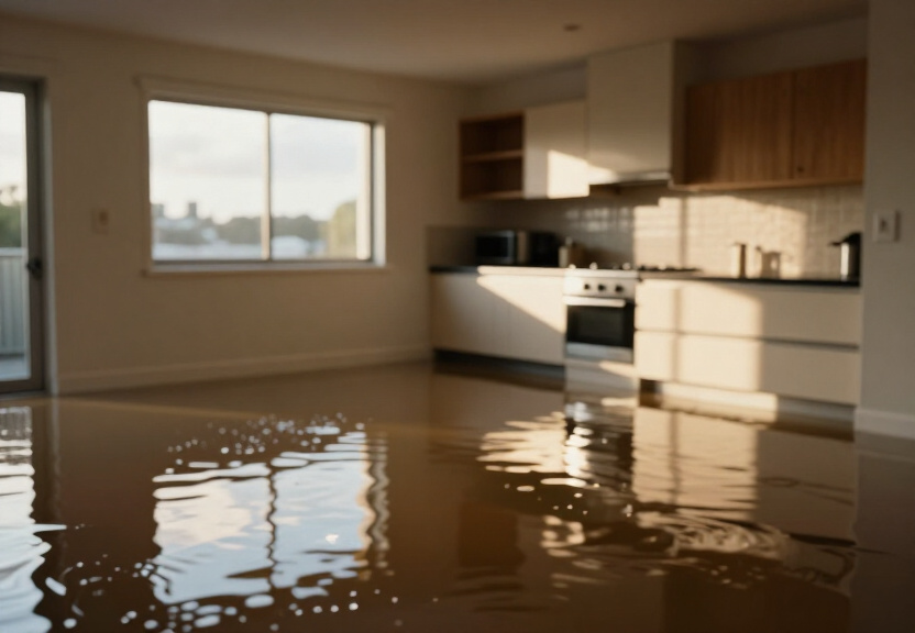 Flooded basement in Caravan Head before restoration